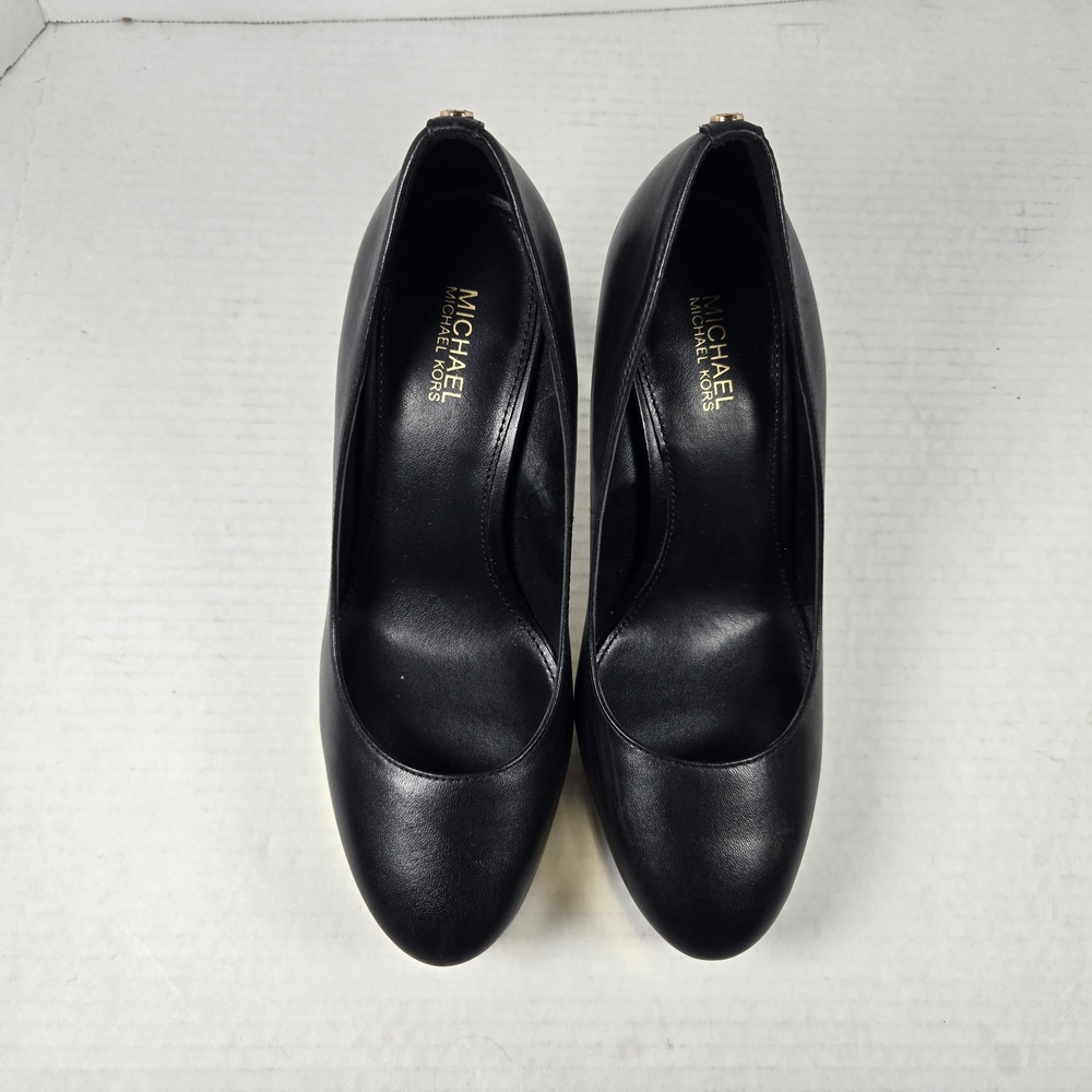 Michael Kors Chantal Black and Gold 4" Platform Pumps Heels Women's Size 6 - Picture 5 of 10